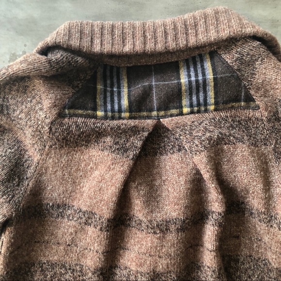 FREE PEOPLE Sweater Jacket with Plaid Trim - Picture 4 of 8